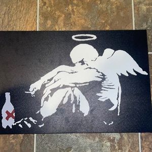 Banksy fallen angel wall art poster 8x10